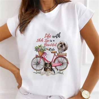 Fasion Women Loose Tee Μπλουζάκια 100% Modal Κοντό μανίκι Wine Coffee Flower Print Γυναικεία T-Shirts Καλοκαιρινό Νέο Γυναικείο Casual Tshirt