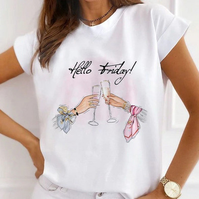 Fasion Women Loose Tee Μπλουζάκια 100% Modal Κοντό μανίκι Wine Coffee Flower Print Γυναικεία T-Shirts Καλοκαιρινό Νέο Γυναικείο Casual Tshirt