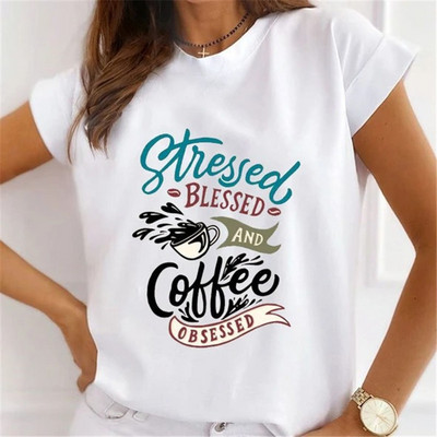Fasion Women Loose Tee Μπλουζάκια 100% Modal Κοντό μανίκι Wine Coffee Flower Print Γυναικεία T-Shirts Καλοκαιρινό Νέο Γυναικείο Casual Tshirt