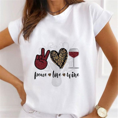 Νέα καλοκαιρινά εμπριμέ γυναικεία μπλουζάκια Γυναικεία φαρδιά μπλουζάκια Flower Ballerina Heart Graphic O λαιμόκοψη κοντομάνικα μπλουζάκια