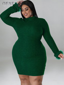 QFAF lielizmēra spalvu apakšmala ar garām piedurknēm Bodycon Midi mini kleitas sievietēm 2022. gada rudens ziemas seksīgai ballītei sieviešu izlaiduma kleita