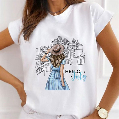 Γυναικείες εκτυπώσεις λουλουδιών 90s Γυναικεία γραφικά μπλουζάκια με σέξι μπλουζάκι με κραγιόν