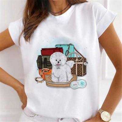 Jauni vasaras apdrukas sieviešu Tkrekli Sieviešu brīvi topi ar ziediem tauriņiem, sirds lūpām, kafija Graphic O kaklam, īsām piedurknēm T-krekli