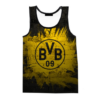 2023 Summer Sports Club BVB 3D ψηφιακές τυπωμένες μπλούζες τανκ Harajuku Ανδρική μόδα Casual Αμάνικο μπλουζάκια μονόχωρα μεγάλου μεγέθους