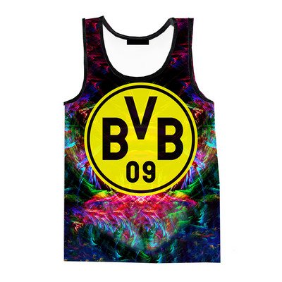 2023. gada vasaras sporta kluba BVB 3D digitālās drukas topi Harajuku vīriešu modes ikdienas lielizmēra singlets T krekli bez piedurknēm