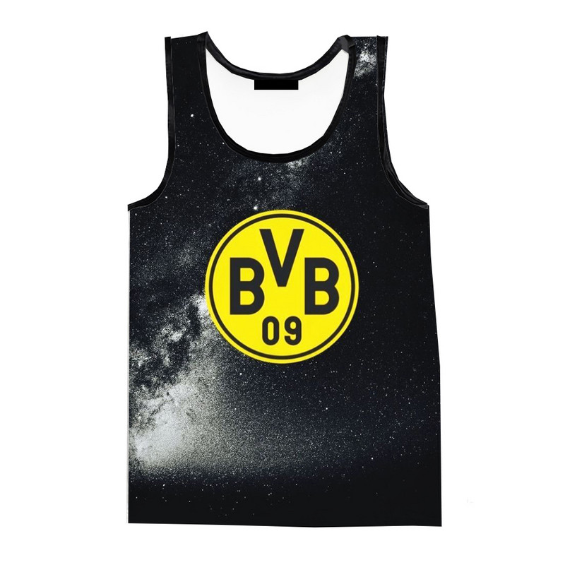 2023. gada vasaras sporta kluba BVB 3D digitālās drukas topi Harajuku vīriešu modes ikdienas lielizmēra singlets T krekli bez piedurknēm
