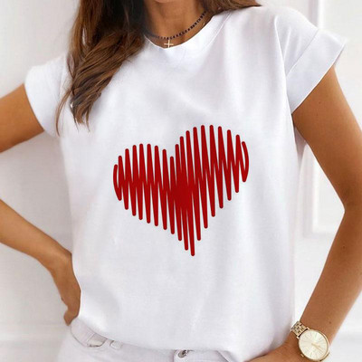 Modes vasaras topi Sieviešu Jauni Tkrekli Grafiski modāla sirds ar citronu apdrukāts T-krekls Meiteņu T-krekli