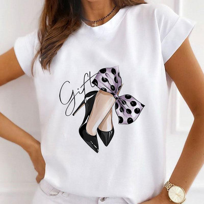 Sieviešu ziedu augstpapēžu krekls ar apdruku T-krekls Love Sweet 90s Trend T-krekls Vasaras īsām piedurknēm Topi Ikdienas Kawaii Tkrekli Apģērbs