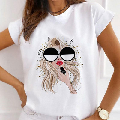 Sieviešu ziedu augstpapēžu krekls ar apdruku T-krekls Love Sweet 90s Trend T-krekls Vasaras īsām piedurknēm Topi Ikdienas Kawaii Tkrekli Apģērbs