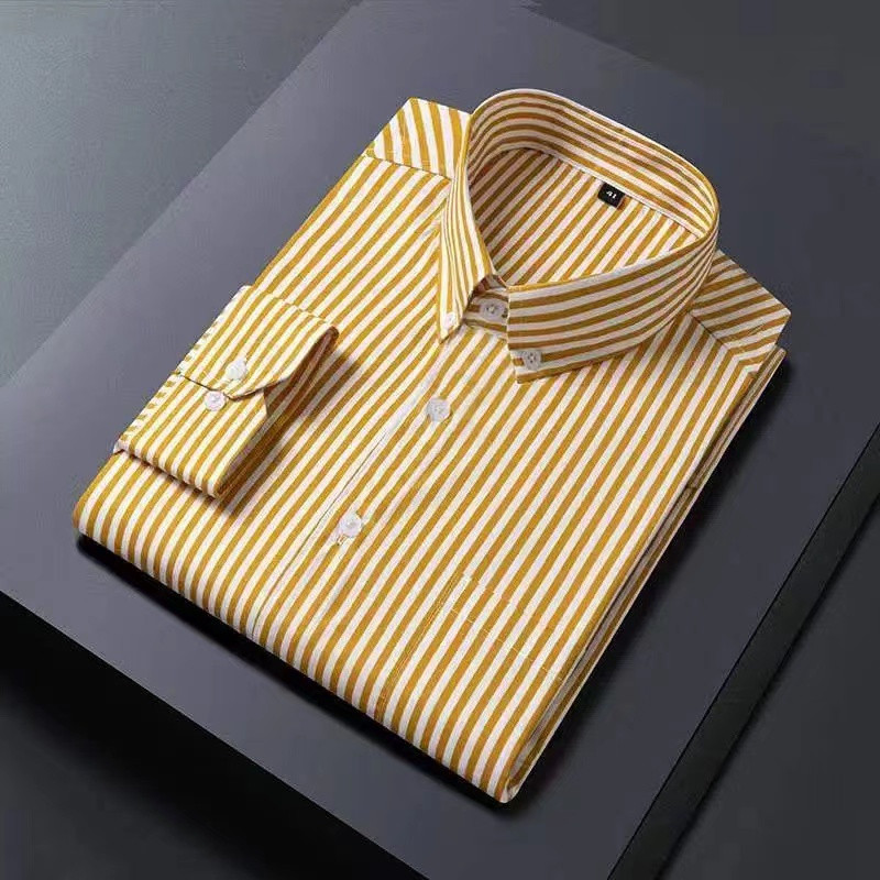 2023 új érkezés tavaszi ingek kiváló minőségű pamut alkalmi férfi csíkos ing, őszi elegáns alkalmi férfi ing, molett M-5XL