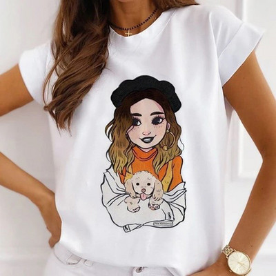 Γυναικεία λουλουδάτα ψηλοτάκουνα ρούχα για εκτύπωση Νέα υπέροχα γυναικεία μπλουζάκια μπλουζάκι μόδας κινουμένων σχεδίων Γυναικείο γραφικό μπλουζάκι με λαιμόκοψη σε Ο