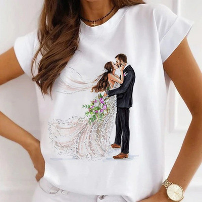 Γυναικεία λουλουδάτα ψηλοτάκουνα ρούχα για εκτύπωση Νέα υπέροχα γυναικεία μπλουζάκια μπλουζάκι μόδας κινουμένων σχεδίων Γυναικείο γραφικό μπλουζάκι με λαιμόκοψη σε Ο