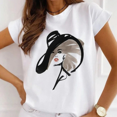 Γυναικεία λουλουδάτα ψηλοτάκουνα ρούχα για εκτύπωση Νέα υπέροχα γυναικεία μπλουζάκια μπλουζάκι μόδας κινουμένων σχεδίων Γυναικείο γραφικό μπλουζάκι με λαιμόκοψη σε Ο