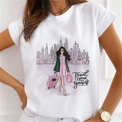 Καλοκαιρινό καινούργιο κοντομάνικο μπλουζάκι Γυναικεία μόδα casual φαρδιά μπλουζάκια με στρογγυλό γιακά λουλούδι μπλουζάκι με πεταλούδα