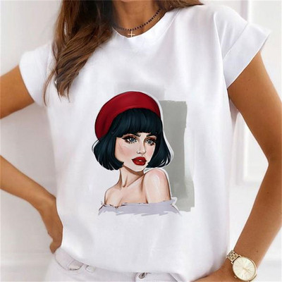 Καλοκαιρινό καινούργιο κοντομάνικο μπλουζάκι Γυναικεία μόδα casual φαρδιά μπλουζάκια με στρογγυλό γιακά λουλούδι μπλουζάκι με πεταλούδα