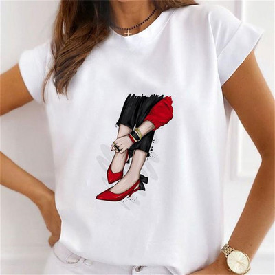 Καλοκαιρινό καινούργιο κοντομάνικο μπλουζάκι Γυναικεία μόδα casual φαρδιά μπλουζάκια με στρογγυλό γιακά λουλούδι μπλουζάκι με πεταλούδα