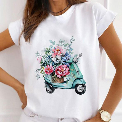 Jauki ķirbju gadījuma T-krekli ar īsām piedurknēm Sieviešu apģērbi Modes Tkrekli Vasaras Sieviešu Priecīgu Helovīnu Grafiskie T-krekli