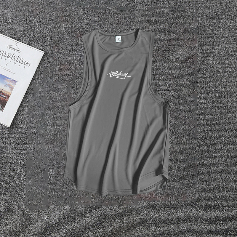 Vīriešu burtu grafiskais sporta krekls ar tvertni ātri žūstošs, elpojošs veste vīriešu fitnesa skriešanai, sērfošanai, ceļojumam, ikdienas T-krekls bez piedurknēm