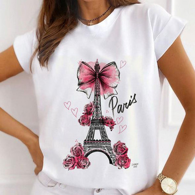 Divat rövid ujjú alkalmi pólók Boldog karácsonyt Ruhák Női Nyári T ruházat Női Pillangómintás Grafikus póló