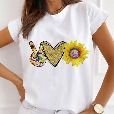 Divat rövid ujjú alkalmi pólók Boldog karácsonyt Ruhák Női Nyári T ruházat Női Pillangómintás Grafikus póló