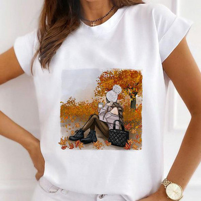 Divat rövid ujjú alkalmi pólók Boldog karácsonyt Ruhák Női Nyári T ruházat Női Pillangómintás Grafikus póló