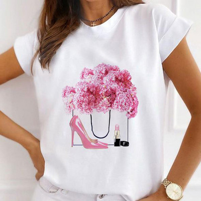 Divat rövid ujjú alkalmi pólók Boldog karácsonyt Ruhák Női Nyári T ruházat Női Pillangómintás Grafikus póló