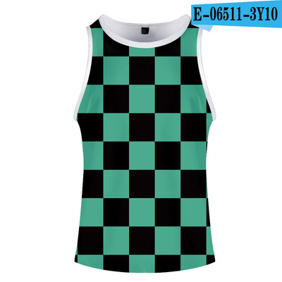 Fashion Print Deemon Slayer Kimetsu No Yaiba Kostüüm Cosplay Homme 3D Kulturismi Tankid Varrukateta Meeste Naiste Fitness 3D Vest