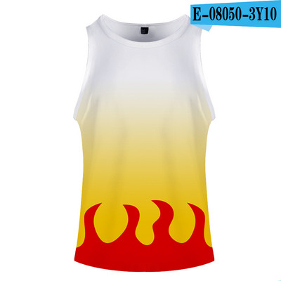 Fashion Print Deemon Slayer Kimetsu No Yaiba Kostüüm Cosplay Homme 3D Kulturismi Tankid Varrukateta Meeste Naiste Fitness 3D Vest