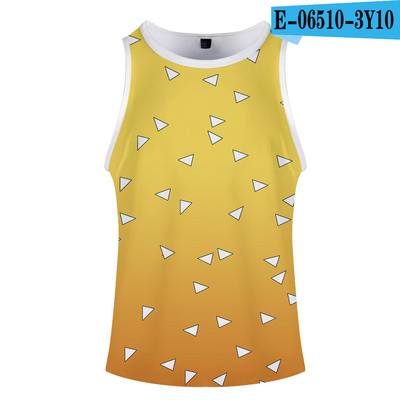 Fashion Print Deemon Slayer Kimetsu No Yaiba Kostüüm Cosplay Homme 3D Kulturismi Tankid Varrukateta Meeste Naiste Fitness 3D Vest