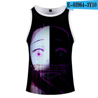 Fashion Print Deemon Slayer Kimetsu No Yaiba Kostüüm Cosplay Homme 3D Kulturismi Tankid Varrukateta Meeste Naiste Fitness 3D Vest