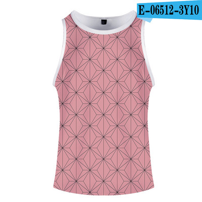 Fashion Print Deemon Slayer Kimetsu No Yaiba Kostüüm Cosplay Homme 3D Kulturismi Tankid Varrukateta Meeste Naiste Fitness 3D Vest