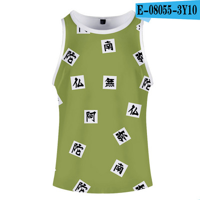 Fashion Print Deemon Slayer Kimetsu No Yaiba Kostüüm Cosplay Homme 3D Kulturismi Tankid Varrukateta Meeste Naiste Fitness 3D Vest