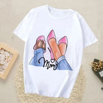 Γυναικεία μπλουζάκια Harajuku Summer Mom Print Γυναικεία Casual T-Shirt Φαρδιά κοντομάνικα λευκά πουκάμισα με πάτο