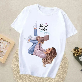 Γυναικεία μπλουζάκια Harajuku Summer Mom Print Γυναικεία Casual T-Shirt Φαρδιά κοντομάνικα λευκά πουκάμισα με πάτο