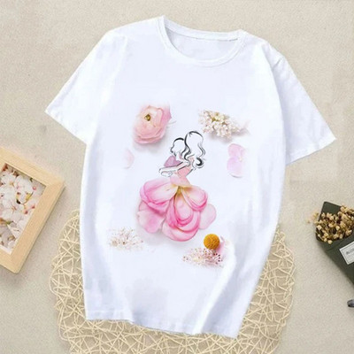 Γυναικεία μπλουζάκια Harajuku Summer Mom Print Γυναικεία Casual T-Shirt Φαρδιά κοντομάνικα λευκά πουκάμισα με πάτο