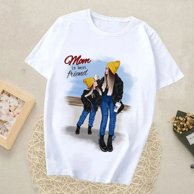 Γυναικεία μπλουζάκια Harajuku Summer Mom Print Γυναικεία Casual T-Shirt Φαρδιά κοντομάνικα λευκά πουκάμισα με πάτο