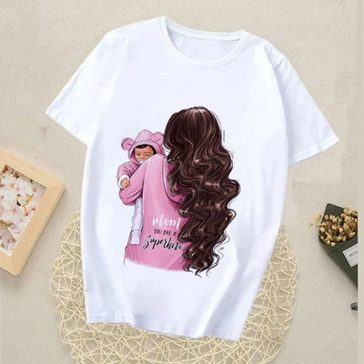 Γυναικεία μπλουζάκια Harajuku Summer Mom Print Γυναικεία Casual T-Shirt Φαρδιά κοντομάνικα λευκά πουκάμισα με πάτο