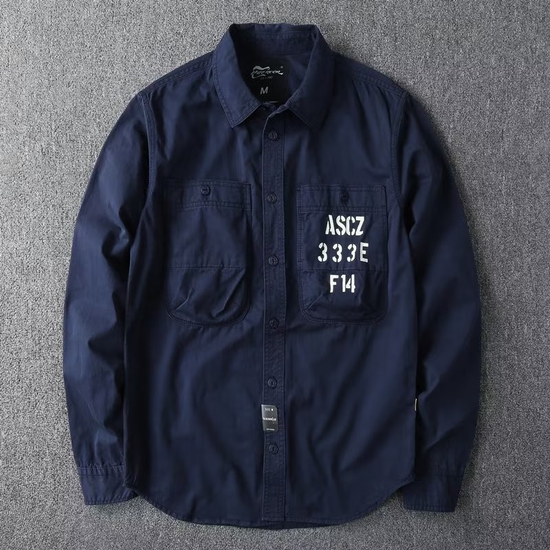 Zīmola vīriešu retro kravas krekls jaka militārā uniforma ikdienas sociālās kleitas krekls safari stila krekli Vīriešu populārākie puišu apģērbi