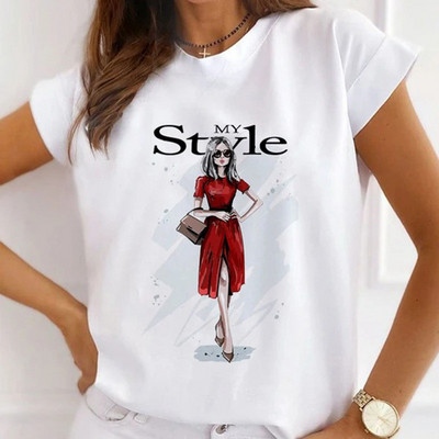 Γυναικεία μπλουζάκια με στάμπα σε στυλ κοριτσιού, vintage γραφικά, φαρδιά μπλουζάκια Harajuku, γυναικεία μπλουζάκια με κοντό μανίκι