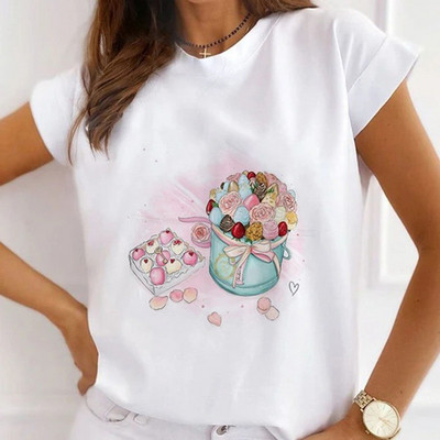 Γυναικεία μπλουζάκια με στάμπα σε στυλ κοριτσιού, vintage γραφικά, φαρδιά μπλουζάκια Harajuku, γυναικεία μπλουζάκια με κοντό μανίκι