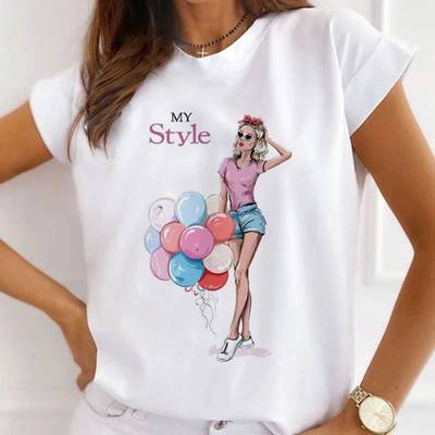 Γυναικεία μπλουζάκια με στάμπα σε στυλ κοριτσιού, vintage γραφικά, φαρδιά μπλουζάκια Harajuku, γυναικεία μπλουζάκια με κοντό μανίκι