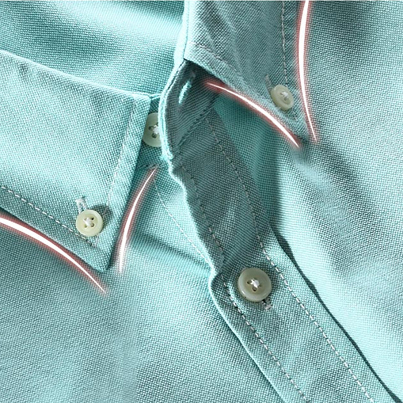 Ανδρικό μακρυμάνικο Oxford μονόχρωμο πουκάμισο casual στήθος με κανονικό κουμπί γιακά πουκάμισο εργασίας άνοιξη και φθινόπωρο