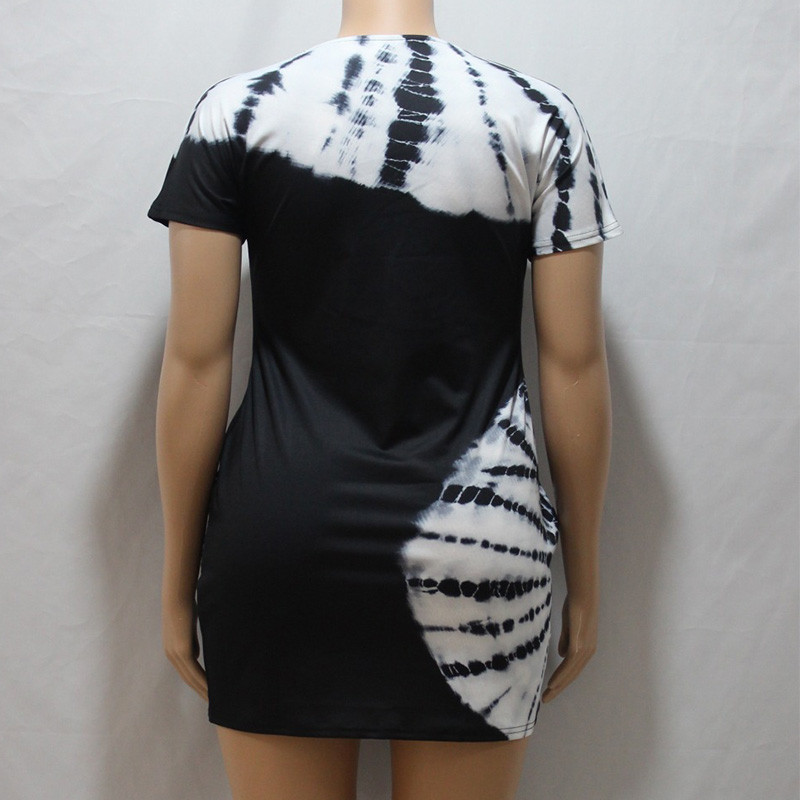 Kaklasaites Krāsa Apdruka Vasaras Apģērbi Sieviešu Biroja Sieviešu Pulovers Melnas Īsas Kleitas Modes Liela izmēra sieviešu apģērbi