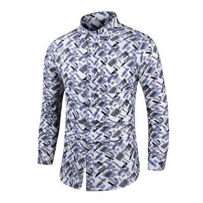 Chemise Slim Homme férfi ruhák Virágos ing Utcai ruházat 2022 Vintage kínai stílusú hosszú ujjú ruha ingek férfiaknak blúzok felsők