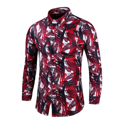 Chemise Slim Homme férfi ruhák Virágos ing Utcai ruházat 2022 Vintage kínai stílusú hosszú ujjú ruha ingek férfiaknak blúzok felsők