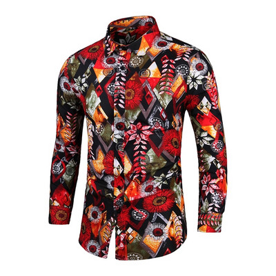 Chemise Slim Homme férfi ruhák Virágos ing Utcai ruházat 2022 Vintage kínai stílusú hosszú ujjú ruha ingek férfiaknak blúzok felsők