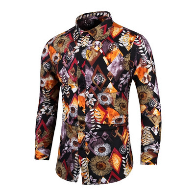 Chemise Slim Homme férfi ruhák Virágos ing Utcai ruházat 2022 Vintage kínai stílusú hosszú ujjú ruha ingek férfiaknak blúzok felsők