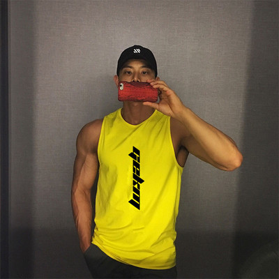 Gekm σπιτικό fashion brand καλοκαιρινό αμάνικο γιλέκο ανδρικό γυμναστήριο τρέξιμο με πρόβολο φαρδύ αθλητικό μπλουζάκι