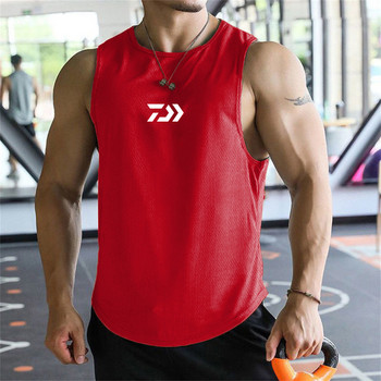 Мъжки дрехи за фитнес Бързосъхнеща спортна тениска Muscle Tank Top Дишаща тренировка Фитнес мрежа Удобна жилетка