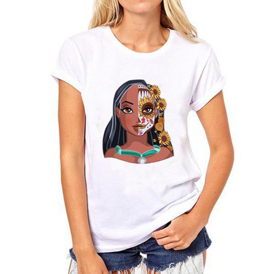 Μόδα φαρδιά καλοκαιρινά μπλουζάκια Girs Flower γραφικό μπλουζάκι για γυναίκες Μοντάλ μπλουζάκια με κοντό μανίκι με στρογγυλή λαιμόκοψη